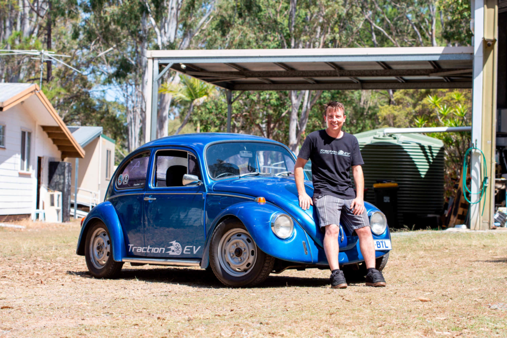 Traction EV founder James Pauly and the electric shop beetle