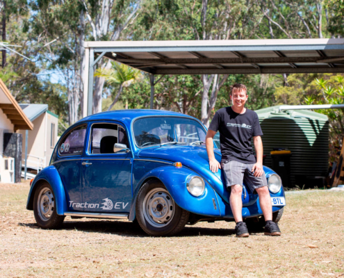 Traction EV founder James Pauly and the electric shop beetle