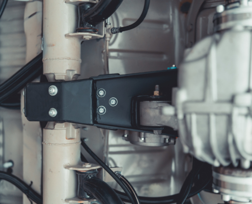 CAD Design - Tesla motor mount under the Kombi, designed and built by Traction EV.
