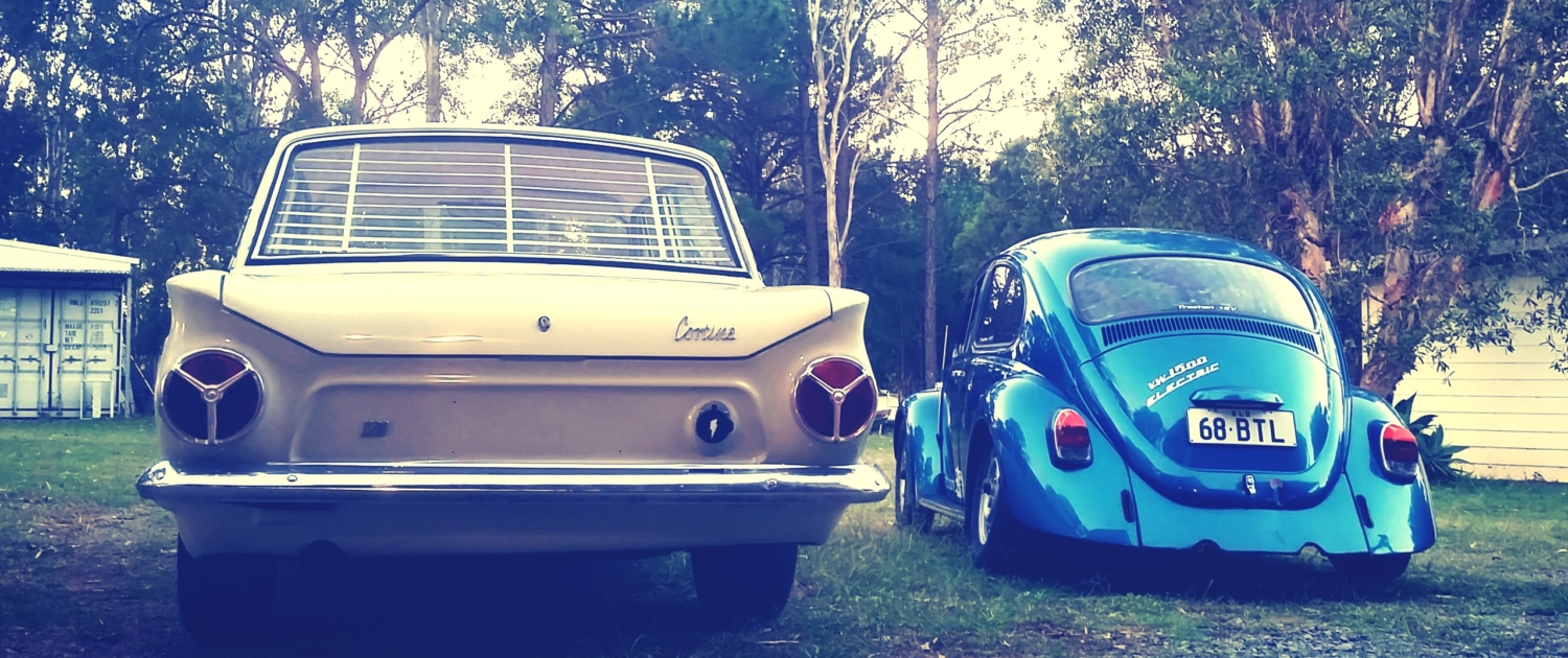 Electric Ford Cortina and EV Beetle