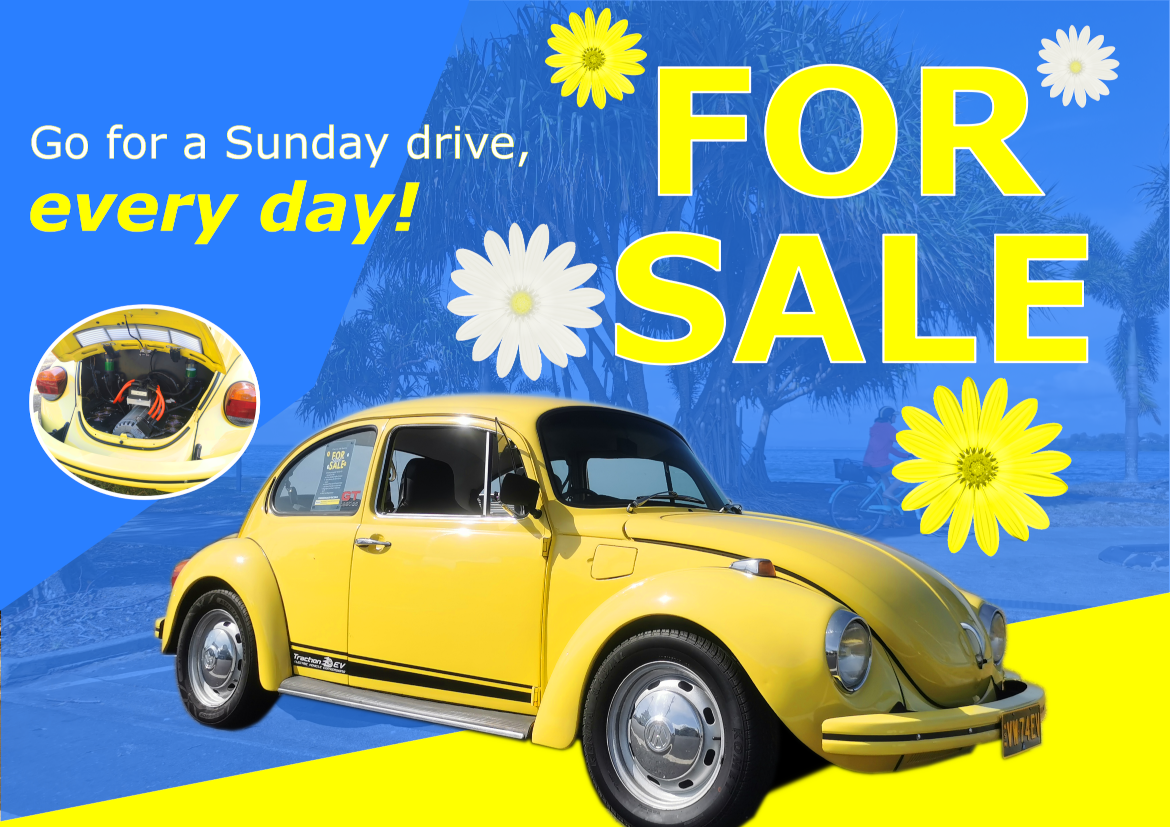 Yellow Electric Super Beetle For Sale